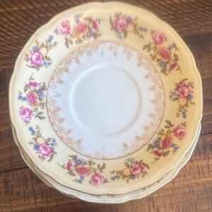 Vintage Gold Castle Hostess Saucers